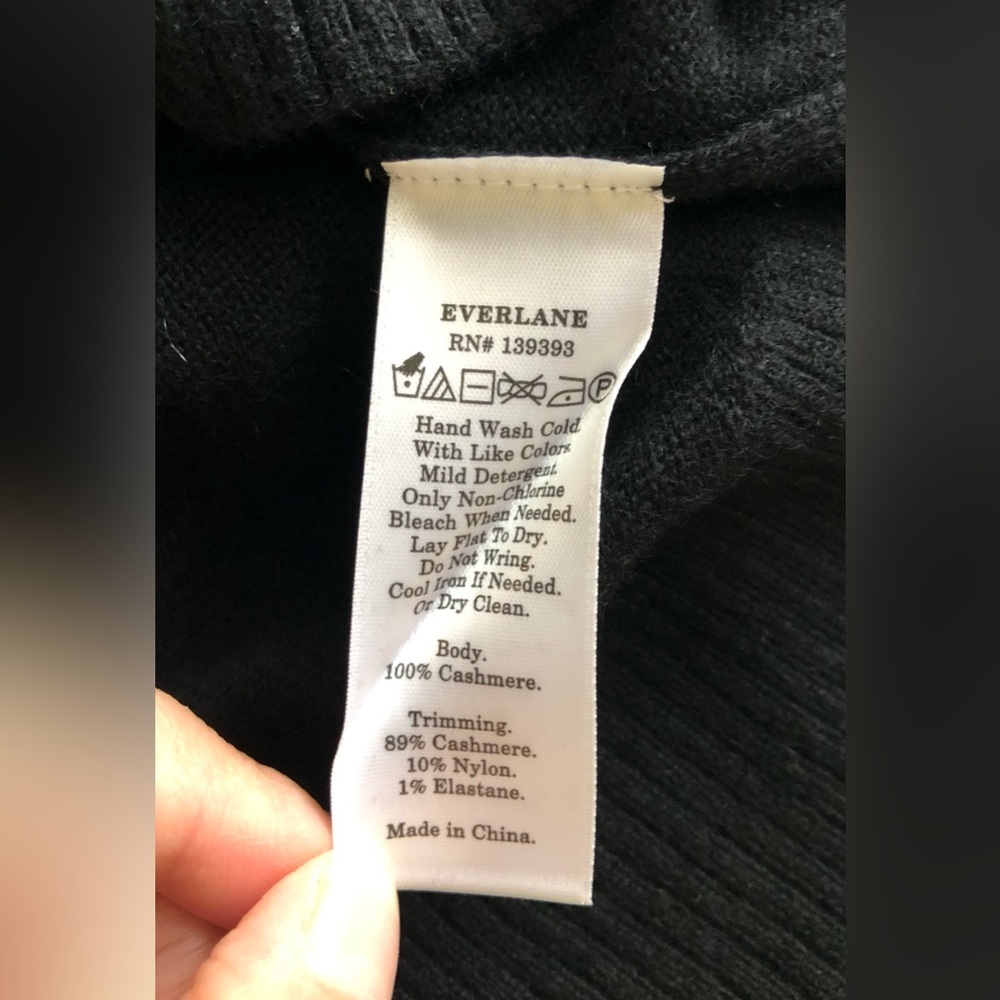 NEW Everlane Women’s Cashmere Polo Black Sweater Size XSmall - Picture 13 of 14